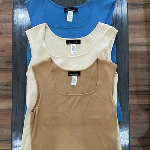 Three Jones New York sleeveless dress tops